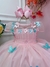 Vestido Infantil Rosa Busto Plissado Aplique Flores Borboleta - comprar online