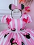Vestido Infantil Minnie Rosa C/ Listras Cinto de Pérolas na internet