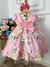 Vestido Infantil Colorido Jardim das Flores C/ Cinto Pérolas