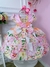 Vestido Infantil Colorido Jardim das Flores C/ Cinto Pérolas na internet