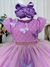 Vestido Infantil Lilás Peito Nervura Aplique de Borboletas - comprar online