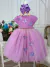 Vestido Infantil Lilás Peito Nervura Aplique de Borboletas - Sol Kids