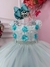 Vestido Infantil Verde C/ Aplique de Flores e Renda Luxo na internet
