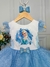 Imagem do Vestido Infantil Princesa Frozen Azul C/ Laço e Glitter