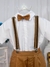 Conjunto Social Short Camisa Gravata Susp. Caramelo Escuro - comprar online