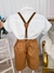 Conjunto Social Short Camisa Gravata Susp. Caramelo Escuro na internet