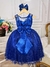 Imagem do Vestido Infantil Azul Royal Renda Realeza Tule C/ Glitter