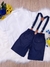 Conjunto Social Camisa Branca Gravata Short Suspensório Azul - Sol Kids