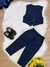Conjunto Social Calça Camisa Colete Gravata Azul Marinho - Sol Kids