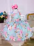 Vestido Infantil Verde Tiffany Flores Luxo Festa Pérolas