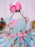 Vestido Infantil Verde Tiffany Flores Luxo Festa Pérolas - comprar online