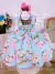 Vestido Infantil Verde Tiffany Flores Luxo Festa Pérolas na internet