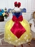 Vestido Infantil Branca de Neve Renda Luxo Dourada e Strass na internet