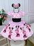 Vestido Infantil Minnie Rosa Com Pérolas Festas - comprar online