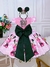 Vestido Infantil Minnie Rosa Com Pérolas Festas - Sol Kids