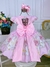 Vestido Infantil Rosa Jardim das Borboletas Strass Pérolas na internet