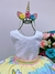 Vestido Infantil Unicórnio Festas de Aniversário Luxo