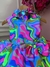 Vestido Infantil Barbie Colorido Neon C/ Broche de Laço - comprar online