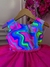 Vestido Infantil Barbie Colorido Neon Saia Rosa e Glitter - comprar online