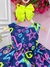 Vestido Infantil Barbie Azul Marinho Neon C/ Broche de Laço - comprar online