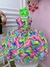 Vestido Infantil Barbie Colorido Neon C/ Broche de Laço - Sol Kids