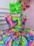 Vestido Infantil Barbie Colorido Neon C/ Broche de Laço - loja online
