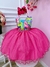 Vestido Infantil Barbie Colorido Neon Saia Rosa e Glitter - Sol Kids