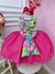 Imagem do Vestido Infantil Barbie Colorido Neon Saia Rosa e Glitter