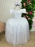 Vestido Longo Infantil Branco Rendado Batizado Daminhas - comprar online