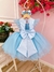 Vestido Infantil Jardim Encantado Azul C/ Aplique Pérolas na internet
