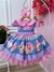 Vestido Infantil Rosa Fazendinha Bichos Aplique Botões - Sol Kids