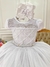 Vestido Infantil Branco Com Busto Nervura e Pérolas Damas - comprar online