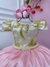 Vestido Longo Infantil Marfim C/ Rosa Cinto Pérolas Renda Realeza - comprar online