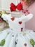 Vestido Infantil Branco Aquarela Com Cinto de Pérolas Luxo - comprar online