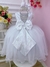 Vestido Infantil Branco Busto Strass Damas Luxo Festas na internet