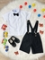 Conjunto Social Camisa Gravata Short Com Suspensório Preto na internet