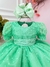 Vestido Bebê Verde Com Poá e Pérolas - comprar online