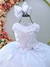 Vestido Infantil Branco Rendado C/ Flores em Aplique Damas - comprar online