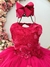 Vestido Infantil Rosa Rendado Luxo Flores em Aplique - comprar online