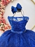 Vestido Infantil Azul Royal Renda Realeza Tule C/ Glitter - comprar online