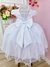 Vestido Infantil Branco Damas C/ Renda e Aplique de Flores na internet