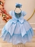 Vestido Infantil Azul Claro C/ Renda Cinto de Pérolas Festas na internet