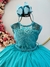 Vestido Infantil Verde C/ Renda e Cinto de Pérolas Damas Luxo - comprar online