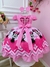 Vestido Infantil Minnie Rosa Cinto de Pérolas C/ Tiara - Sol Kids
