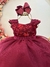 Vestido Infantil Longo Marsala Saia Com Tule e Busto Bordado - comprar online