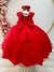 Vestido Infantil Longo Vermelho Saia C/ Tule e Busto Bordado na internet