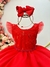 Vestido Infantil Vermelho Luxo C/ Renda e Cinto de Pérolas - comprar online