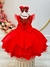 Vestido Infantil Vermelho Luxo C/ Renda e Cinto de Pérolas na internet