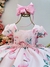 Vestido Infantil Rosa Jardim das Borboletas Damas Luxo Pérolas - comprar online