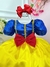 Vestido Infantil Branca de Neve C/ Aplique de Laço Festas - comprar online